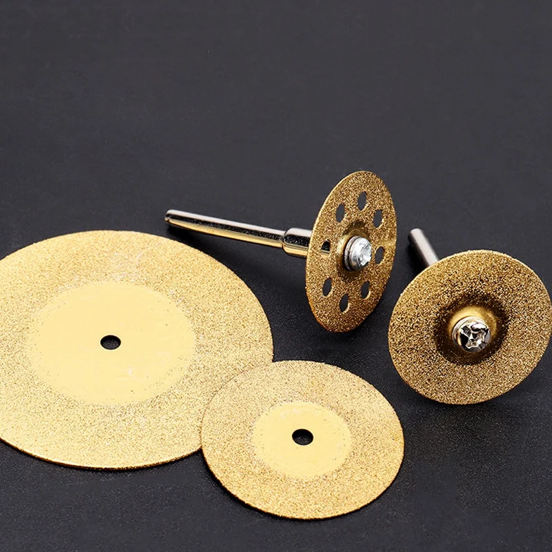 티타늄 도금 다이아몬드 커팅 휠, 디스크 코팅 회전 공구, 맨드릴 포함, 40mm, 10 개