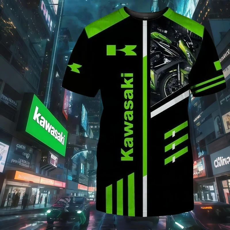 

Men Hot Sale 2025 Summer New Men Kawasaki Motorcycle Quick Drying T-shirt Locomotive Casual Breathable Motorcycle Man T-shirt