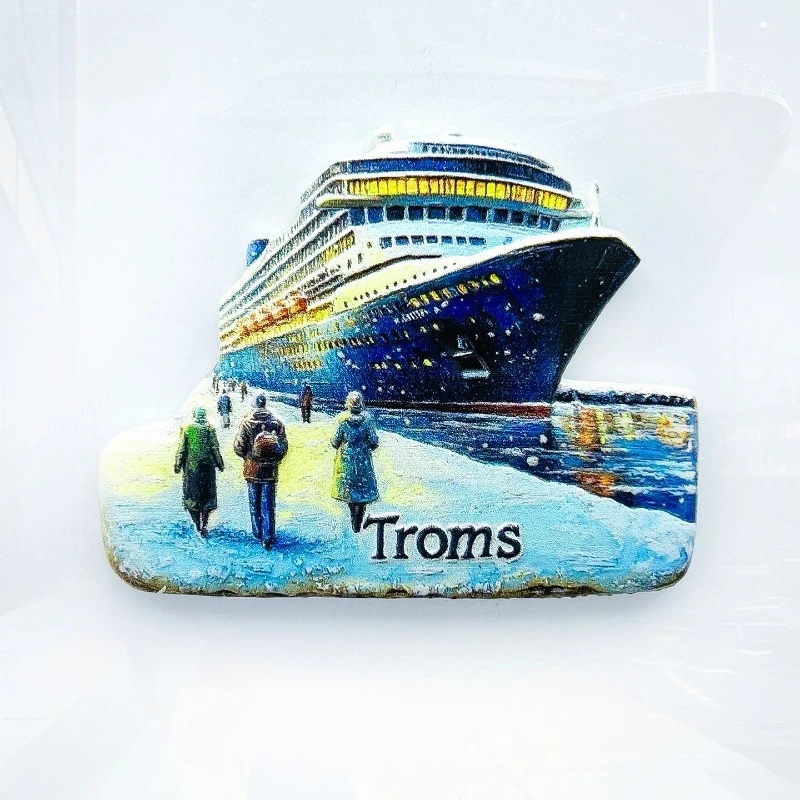 Tromsø Norway Fridge Magnet - Iconic 3D Arctic Cruise Ship Souvenir Unique Northern Gateway Gift for Travel & Nautical Decor