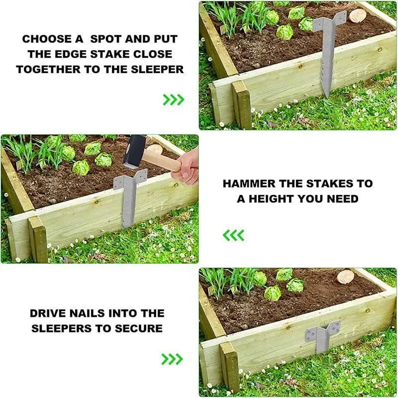 Sleeper support Steel serrated fence post support Heavy duty sleeper post frame Timber flowerpot Garden bed frame