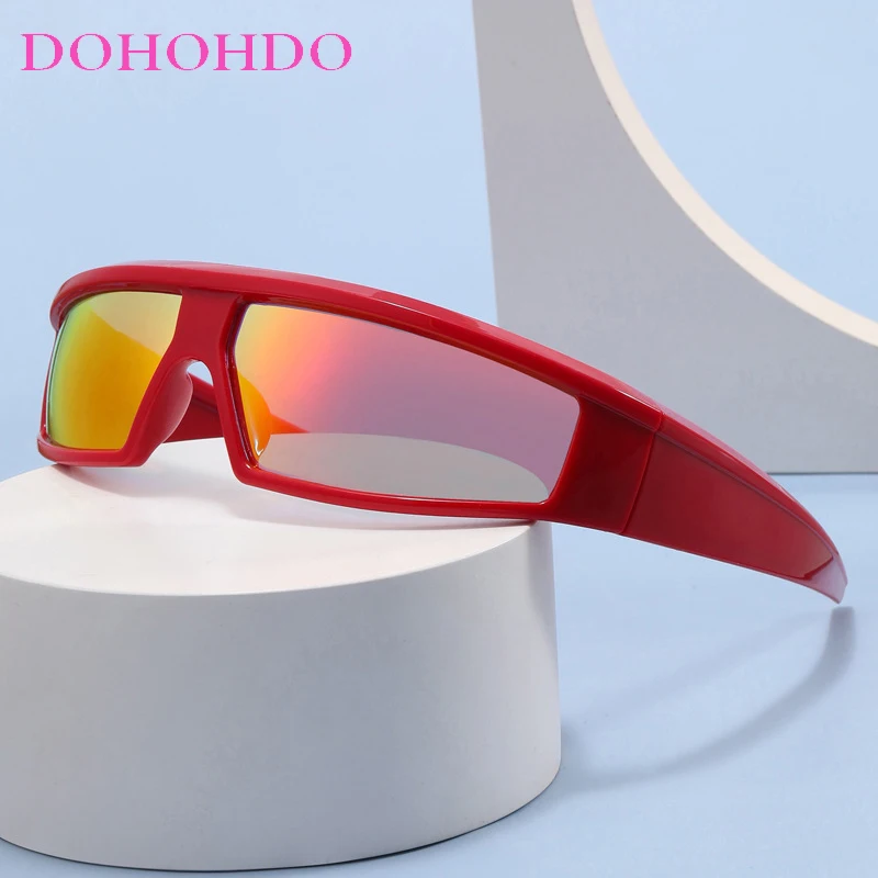 New Wrap Around Punk Y2K Sunglasses Women Fashion Futuristic Sun Glasses Vintage Rectangle Men Big Frame Outdoor Goggle Shades - Image 3