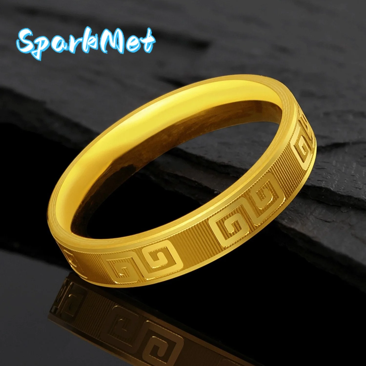 

Кольцо из чистого золота 24К Sparkmet для пар, кольцо из настоящего золота 9999 пробы, романтическое золотое кольцо любви, ювелирное украшение, подарок на день рождения