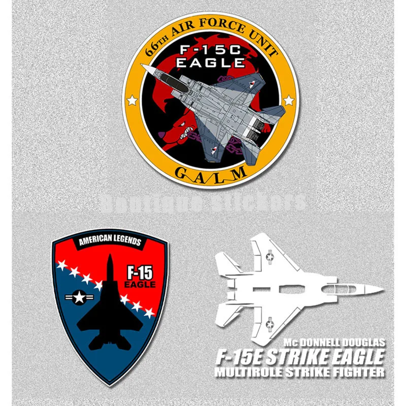 Creative Die-cut Decals F-15 Fighter Eagle F15 EaglePVC Waterproof Vinyl Sticker for Motorcycle Car Helmet Racing Scooter