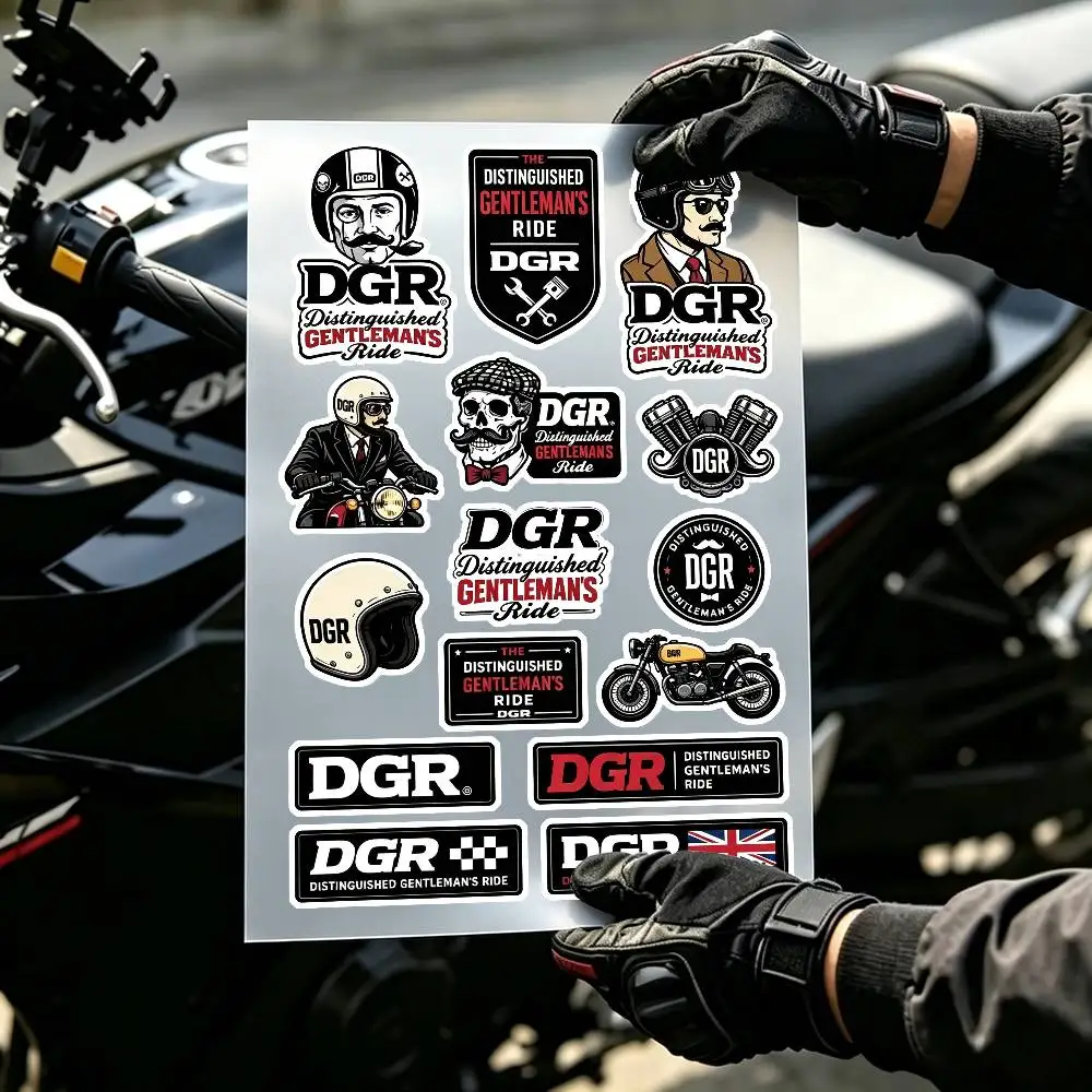 The Distinguished Gentlemans Ride Motorcycle DGR Car Stickers Racing Waterproof Pegatinas Used for Helmet Fuel Tank Bumper