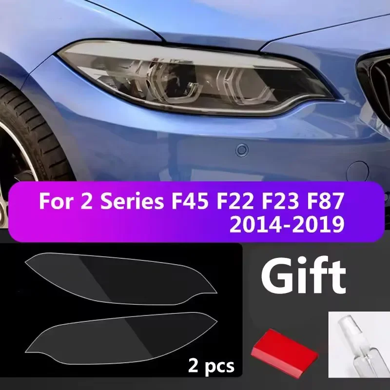 

For BMW F45 F22 F23 F87 2 Series M240I 220I Car Covers Headlight Protective Film Black TPU Sticker Decoration Accessories PPF