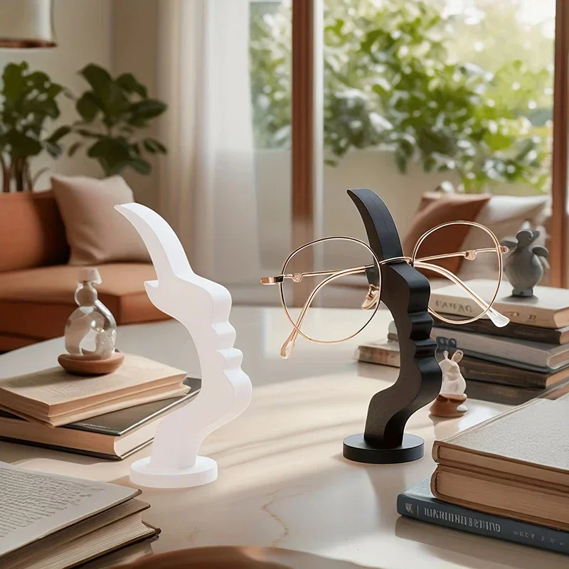 Human Face Eyeglass Holder Stand Secure & Artistic Storage Solution Elevate Desk or Nightstand Decor Practical Minimalist