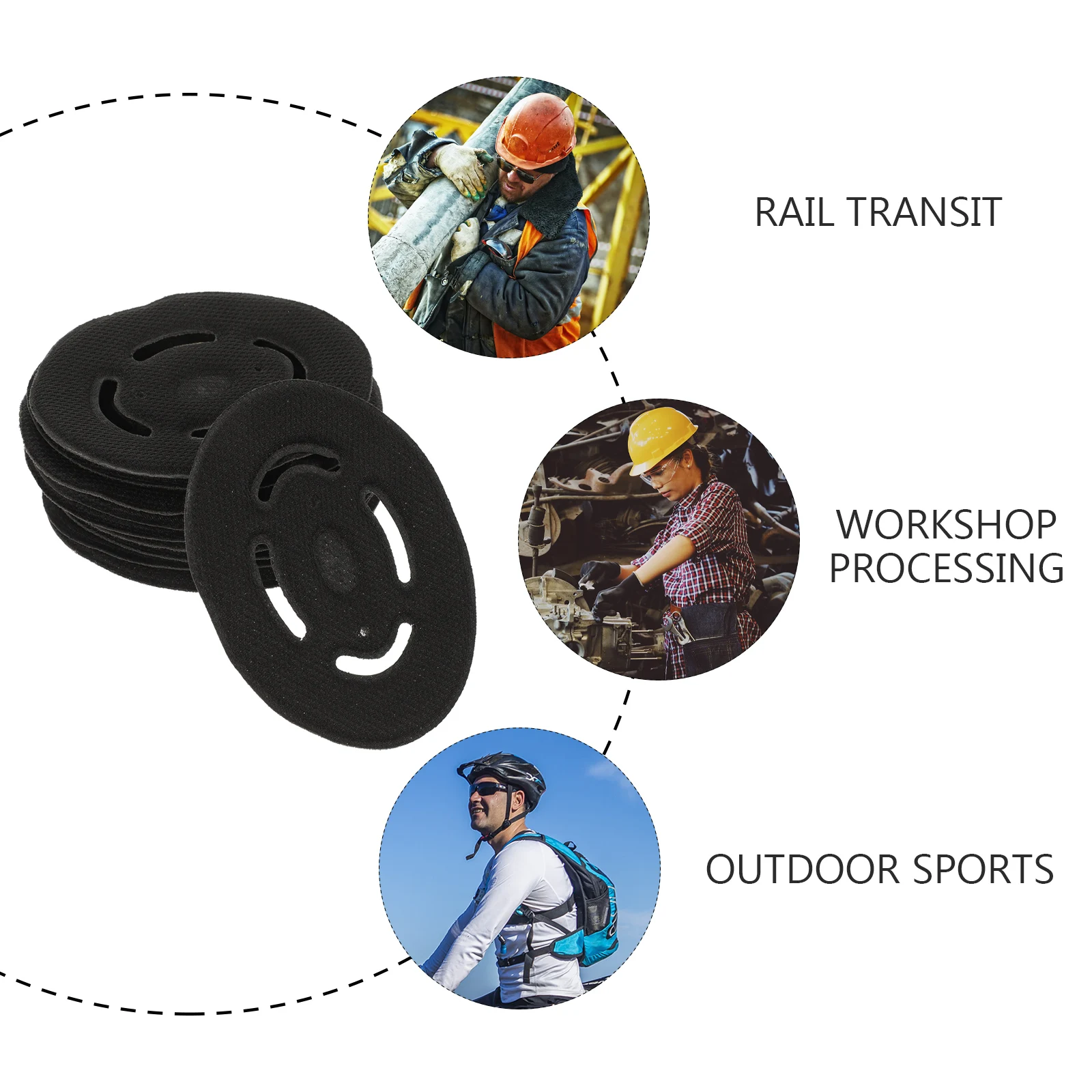 10pcs Safety Hat Liner Soft Sponge Padding Sweat Absorbent Bump Cap Insert Hard Hat Accessories Forehead Compatible Labor