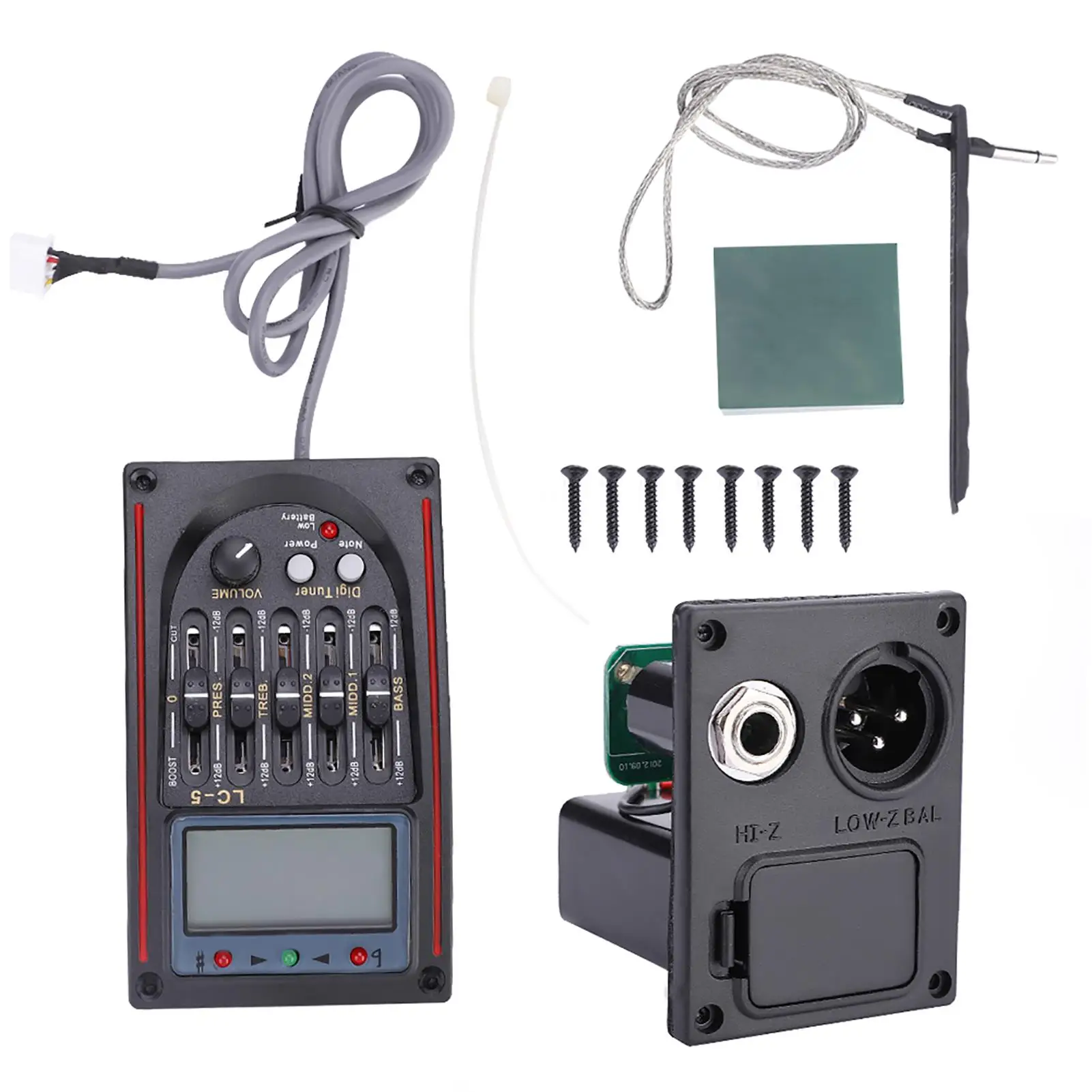 

5-полосный ЖК-Акустическая гитара Preamp EQ LC-5 с тюнером и пьезозвукоснимателем