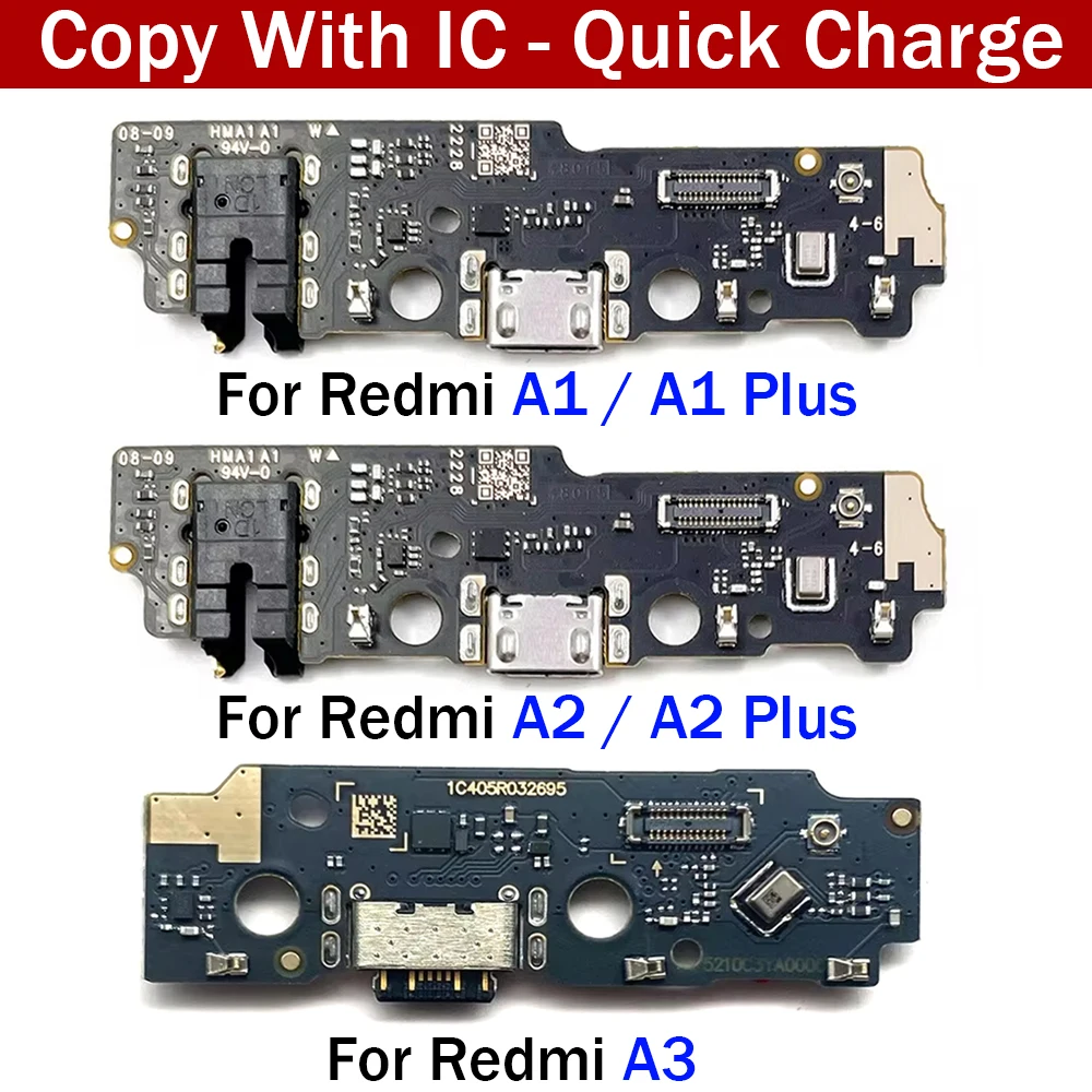 New For Xiaomi Redmi A1 A2 A3 Plus Dock Connector USB Charger Charging Port Flex Cable Microphone Board