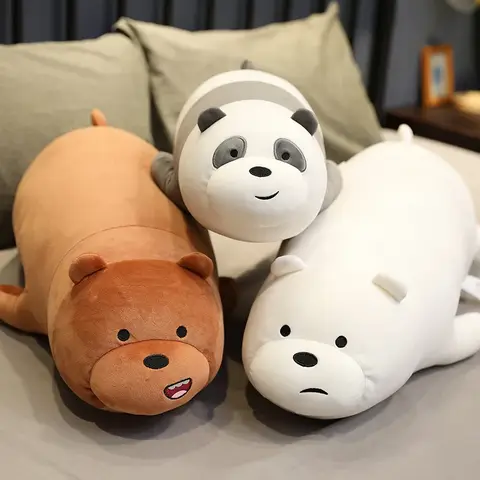 We Bare Bears Plush Toy Polar Bear The Bare Bears Stuffed Animal Grizzly Panda Ice Bear Plush Panda Doll Pillow Room Decor Gift