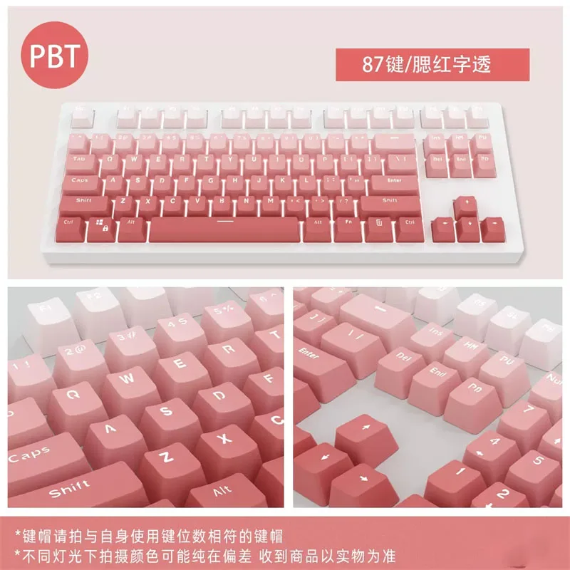 Imagem -06 - Teclado Mecânico Gradiente Pbt Luz Brilhante Através da Impressão Frontal Dia Polar Retroiluminado Rgb 61 68 75 84 87 89 96 100 108 Chaves