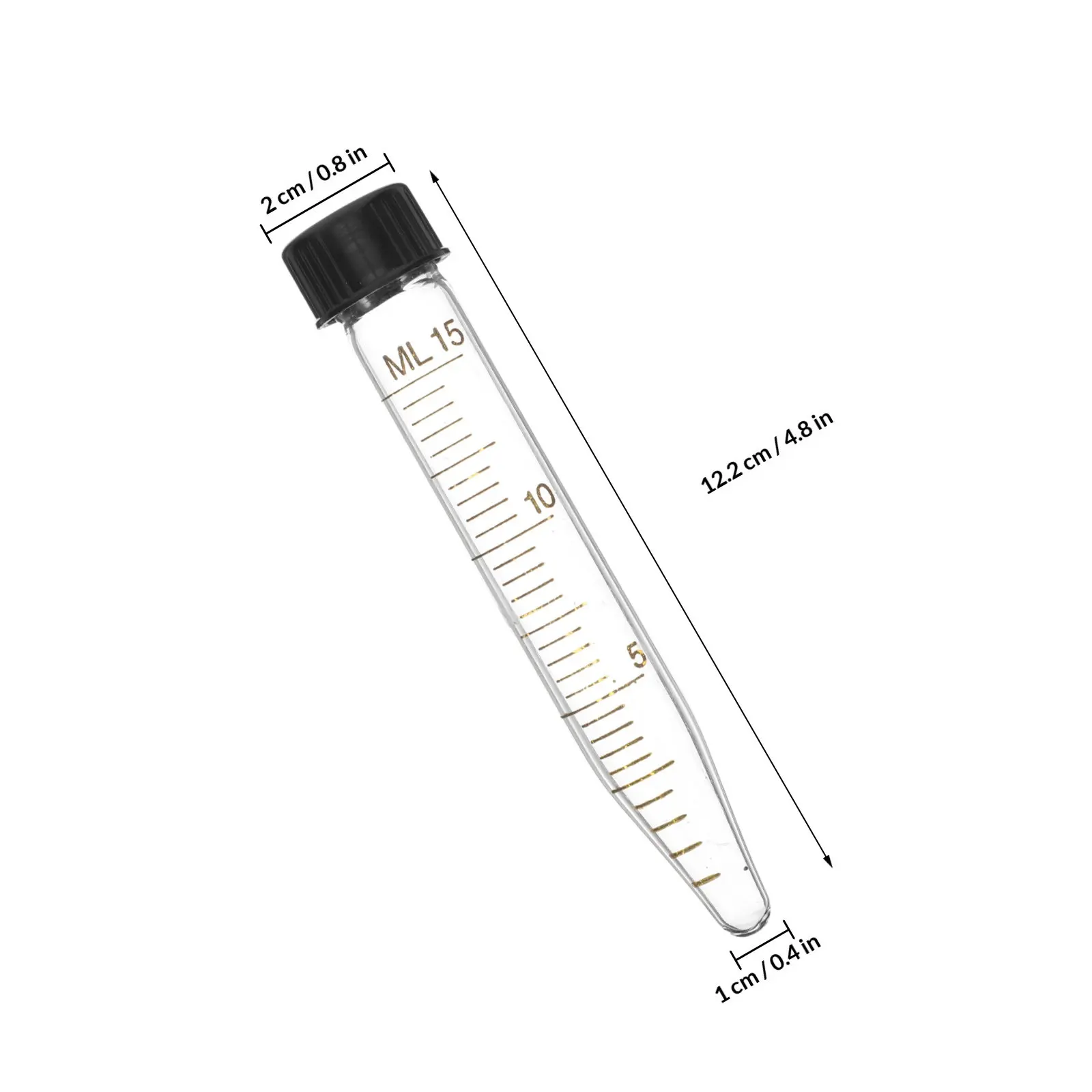 10Pcs 15Ml Centrifuge Tube with Leakproof Screw Cap High Transparency Accurate Scale Smooth Inner Surface for Laboratory