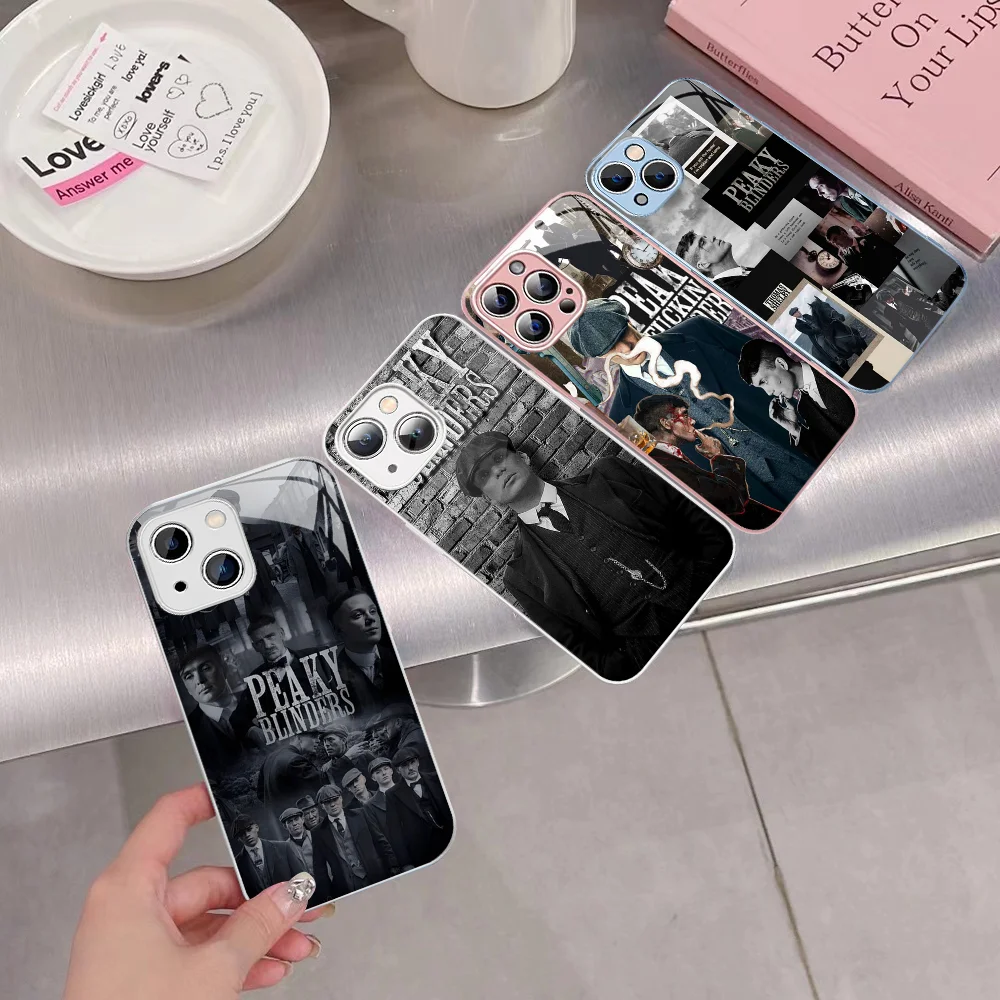 Classics Movie P-Peaky B-Blinders Phone Case Tempered Glass For Iphone 14 13 12 11 Pro Mini XS MAX 14Plus X XS XR Cover