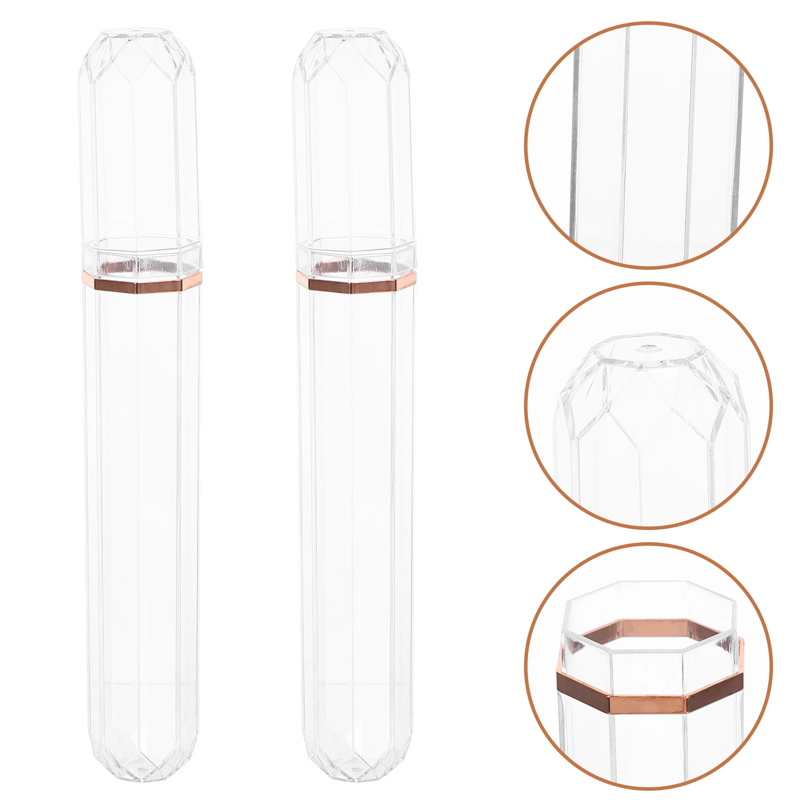 

2 Pcs Cigar Humidor Portable Storage Tube Moisturizing Transparent Plastic Case