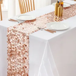 Sparkle Wedding Table Runner Handtailor Sequin Shiny Rose Gold Luxury For Party Birthday Christmas Saint Valentine's Day Decor