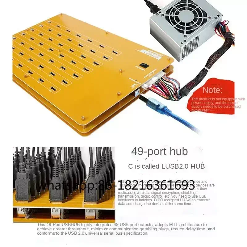 Industrial grade 49 port high-speed hub/charger with data transfer USB 2.0