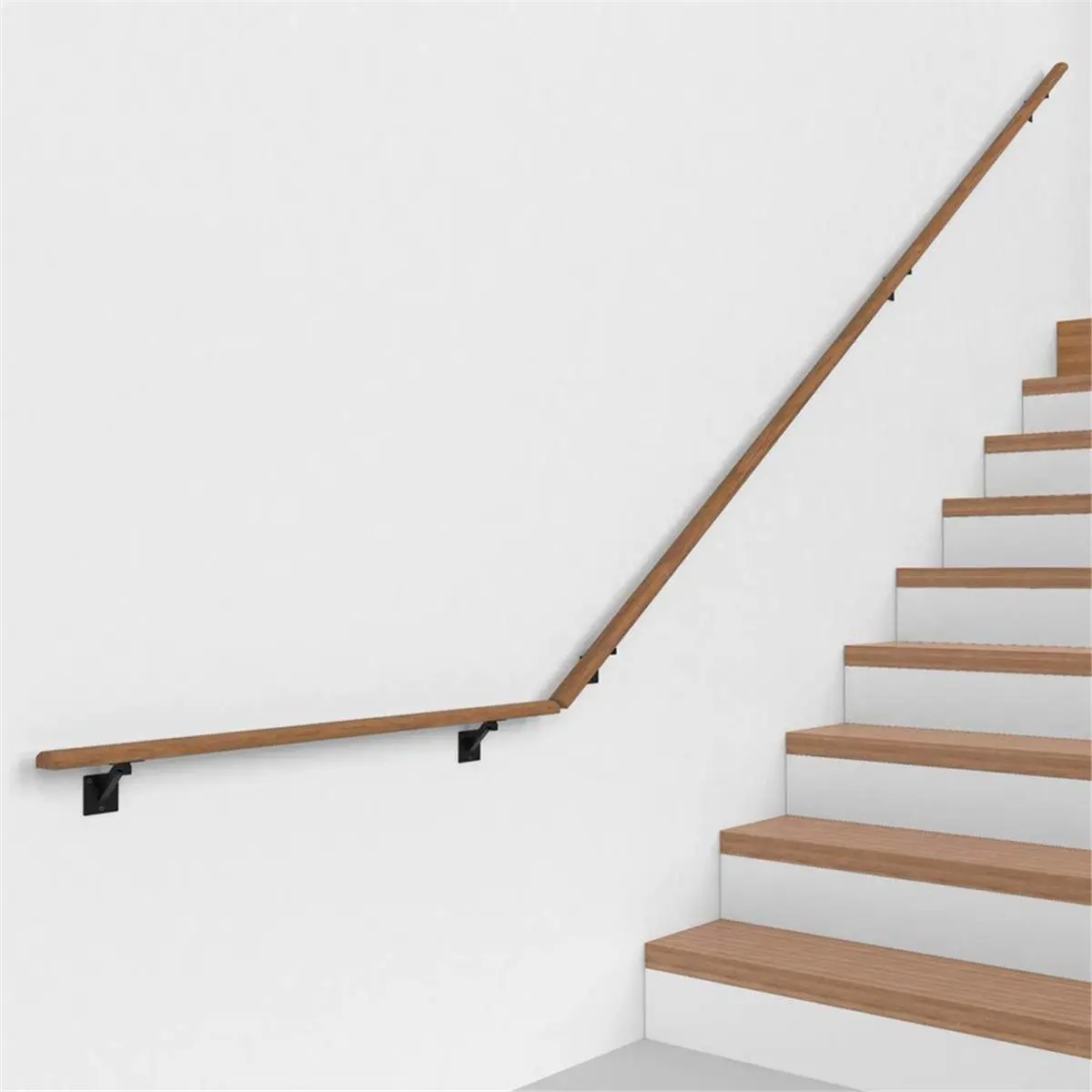4 Pack Adjustable Handrail Brackets for Indoor Stairs Stair Railing Brackets, Swivel Banister Brackets for Corridors