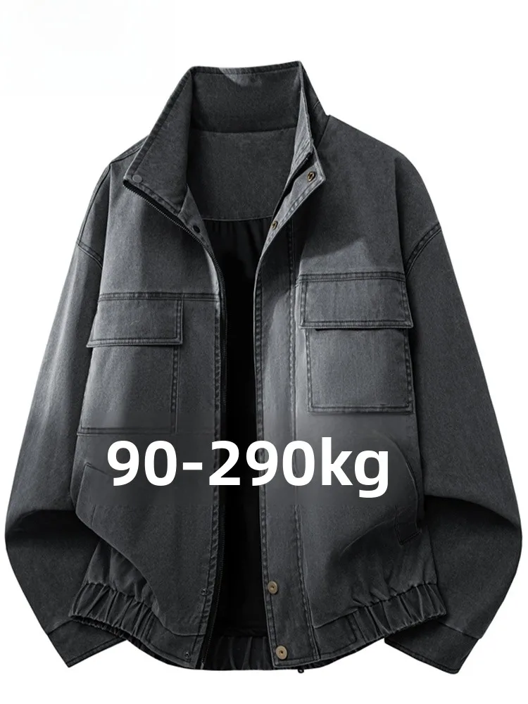

Loose Casual American Sle Workwear Jaet Men's Spring Autumn New Trendy Brand Loose Fit Stand Collar Outerwear Coat