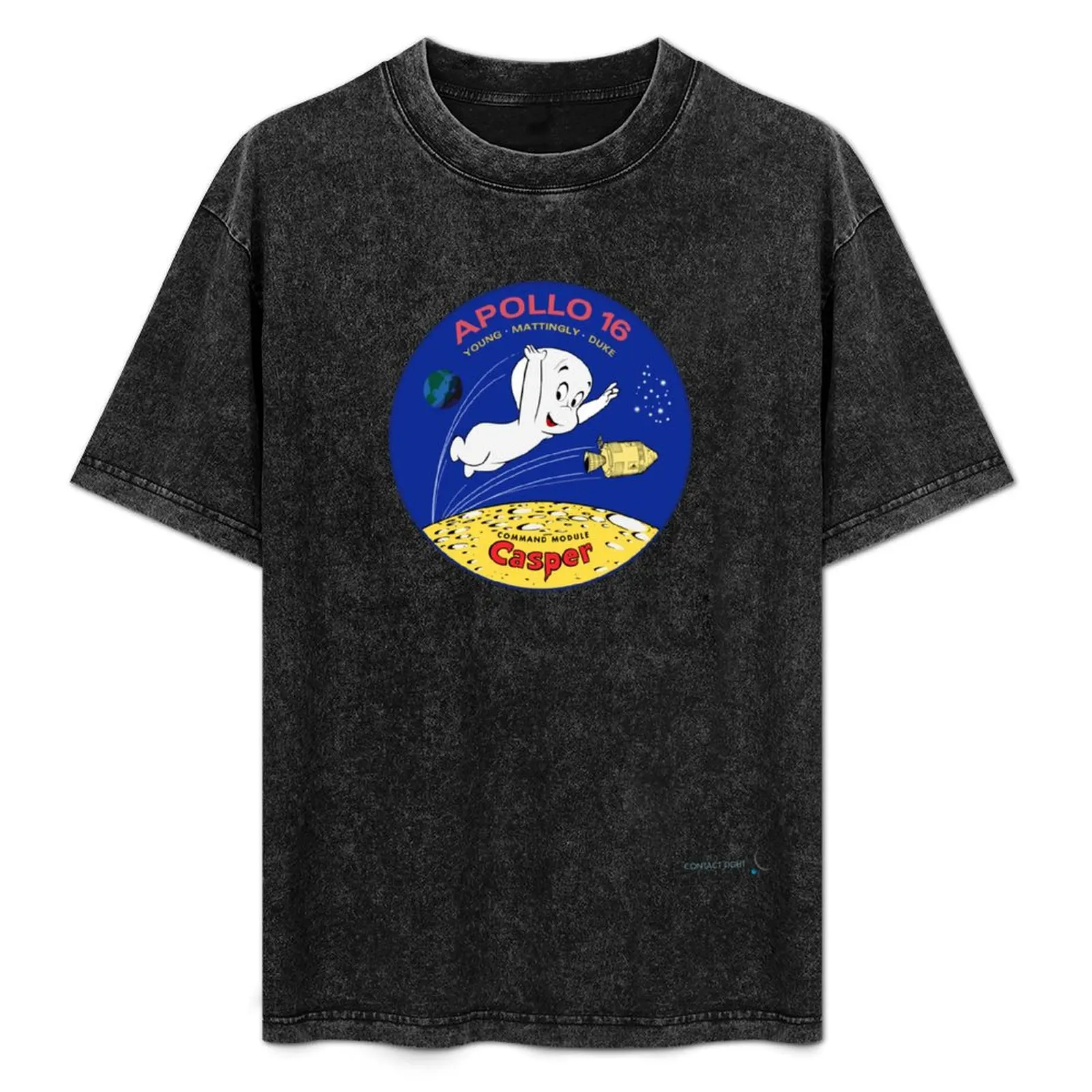 Apollo 16 # Camiseta Apollo Básica para Todas as Estações, Camiseta Lisa