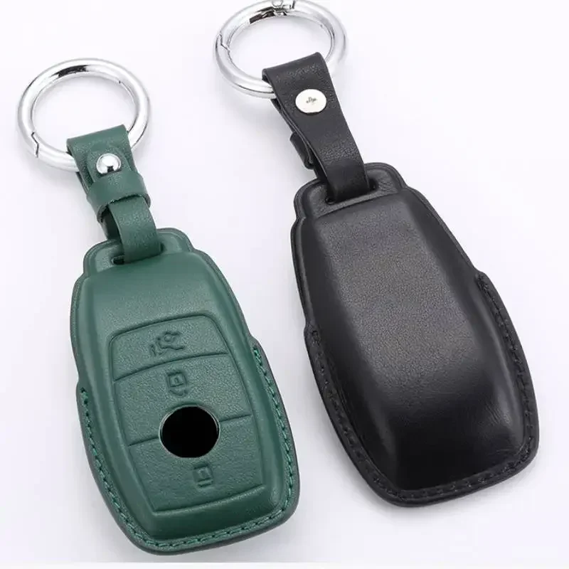 Car Smart Key Case Cover Leather for Mercedes-Benz GLA GLK-Class V-Class GLS W177 W205 W213 W222 G63 X167 E200 E300