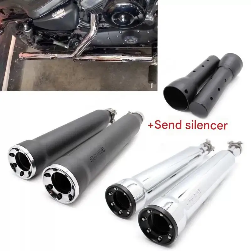 For Harley-Davidson XL883N/1200/X48 2014-2022 model, modification accessories - Snake exhaust pipe with deep-toned tail section