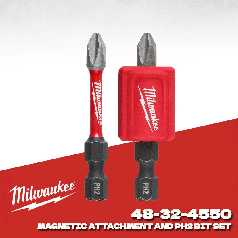 

MILWAUKEE 48-32-4550 SHOCKWAVE Ударная дрель ™ Набор магнитных насадок PH2, 3 шт., аксессуары для электроинструментов