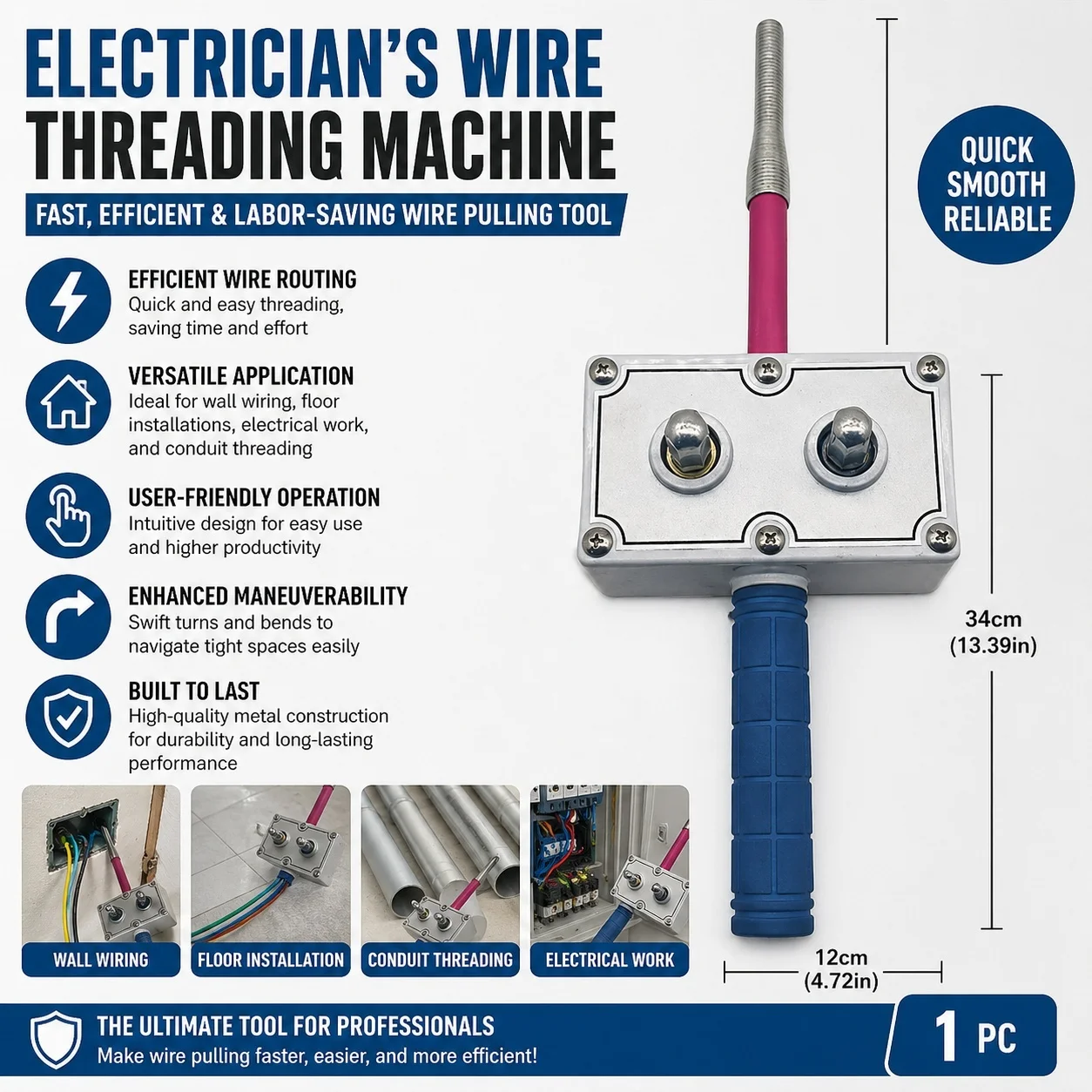 

Wire Pulling Tool for Electrical Contractors Built for Durability and Control When Threading Wires in Confined Areas