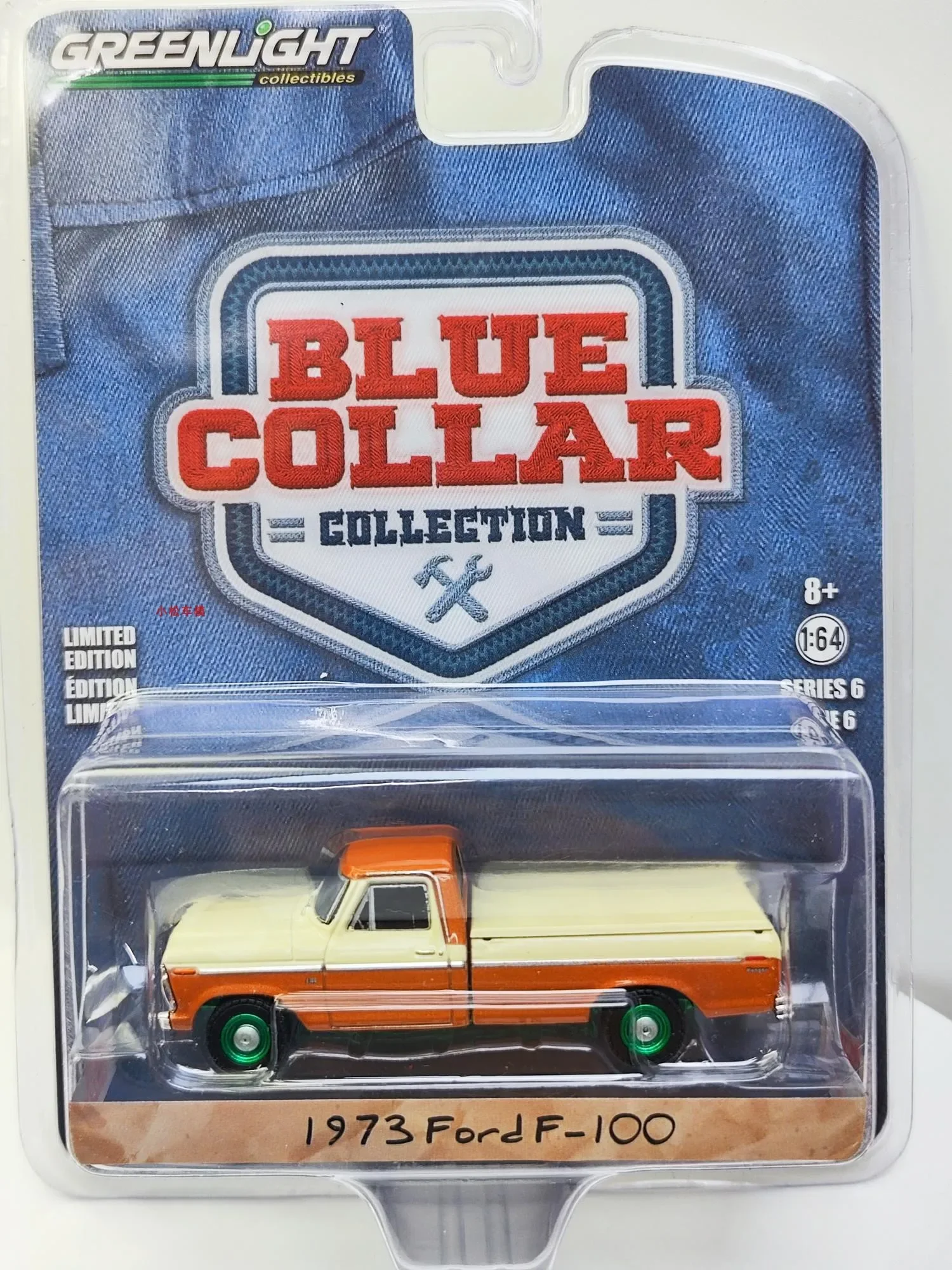 

1:64 1973 FORD F-100 С покрытием на кровать Зеленая машина Коллекция моделей автомобилей