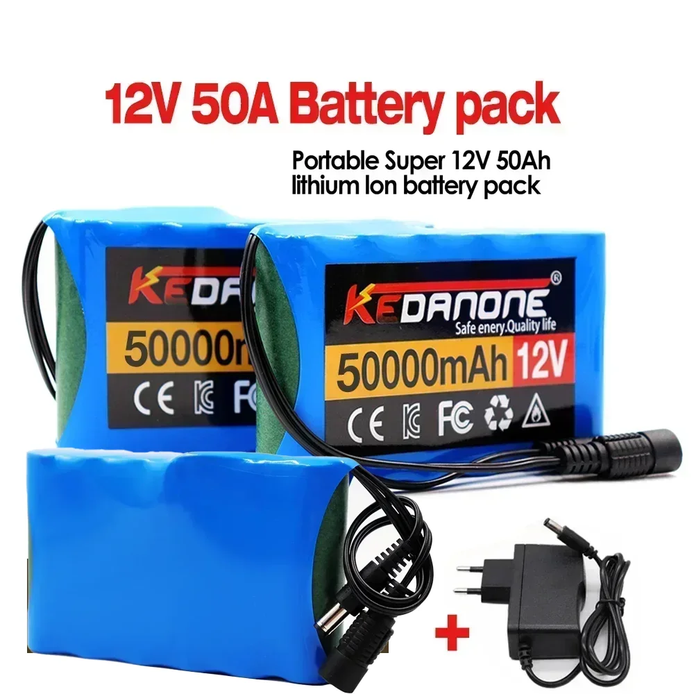 

★★★★★ 12V 18650 Battery pack 50000mAh 18650 Rechargeable batteries 12.6V 1A Charger PCB Lithium Battery pack Protection Board