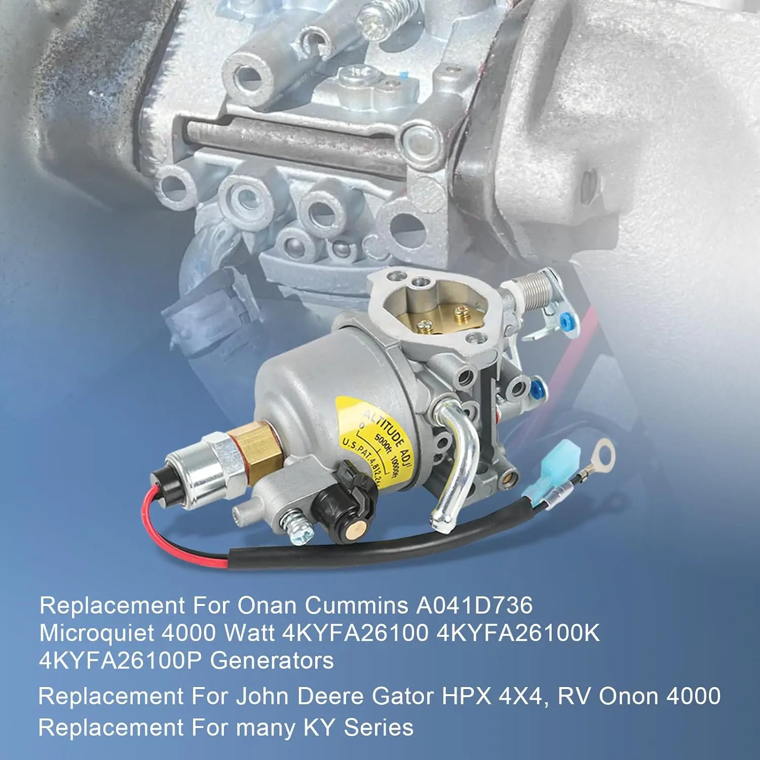 For 146-0785 Carburetor Replacement For Onan Cummins Microquiet 4000 Watt 4KYFA26100K 4KYFA26100P Generators Replace 146-0803 14