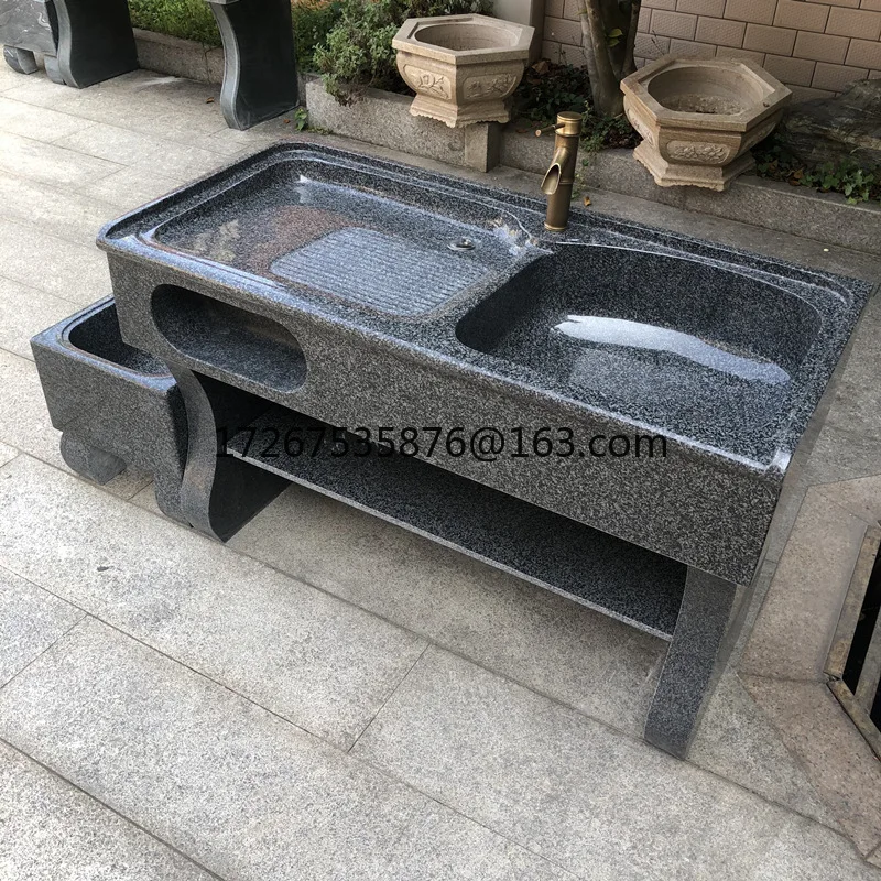 

Открытый каменный бассейн для стирки Мраморный каменный бассейн Открытый интегрированный двор Под раковина Балкон Умывальник Швабра для бассейна