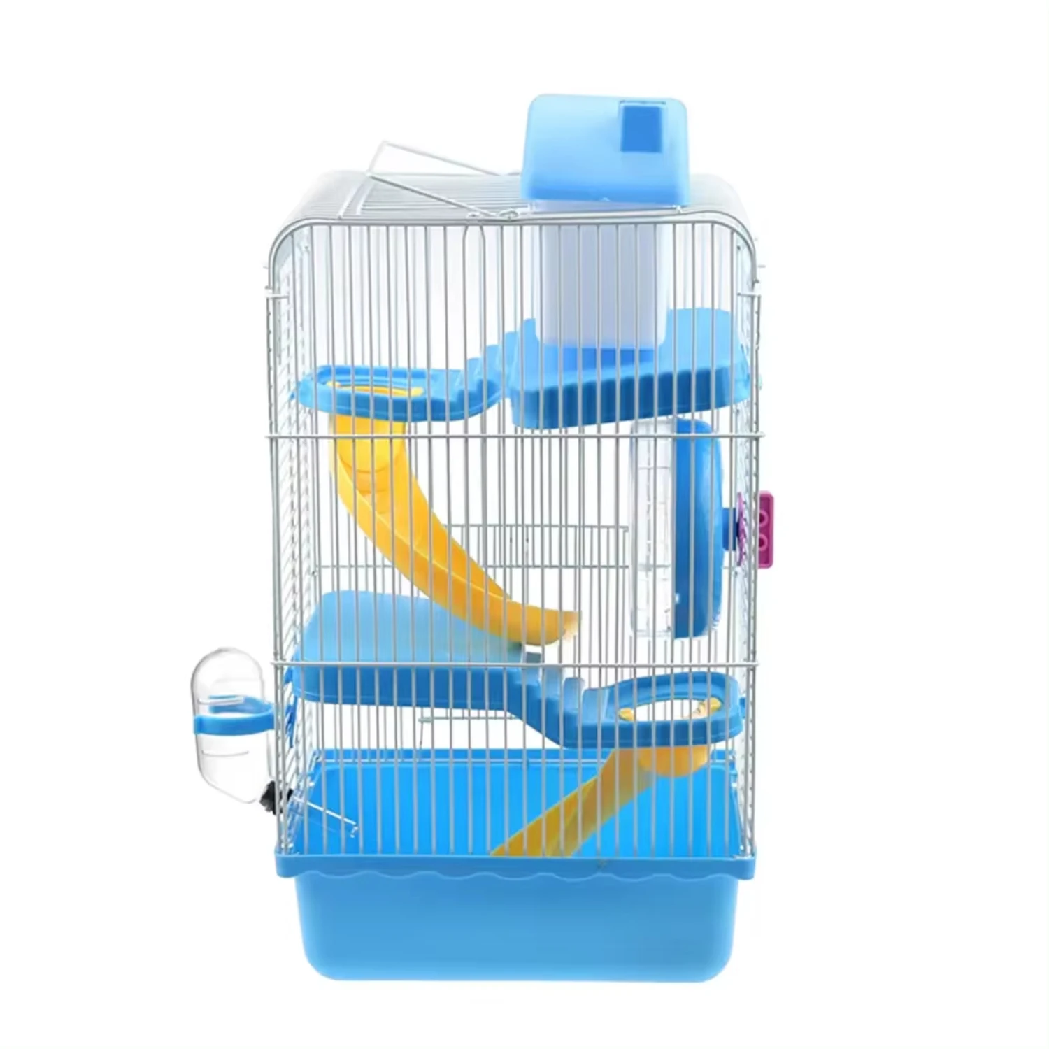 

Three-Cute Layers Small House Hamster Cage with Comfy Hide-Out, Includes Fluffy Water Bottle, Spacious Exercise Wheel, and Cozy