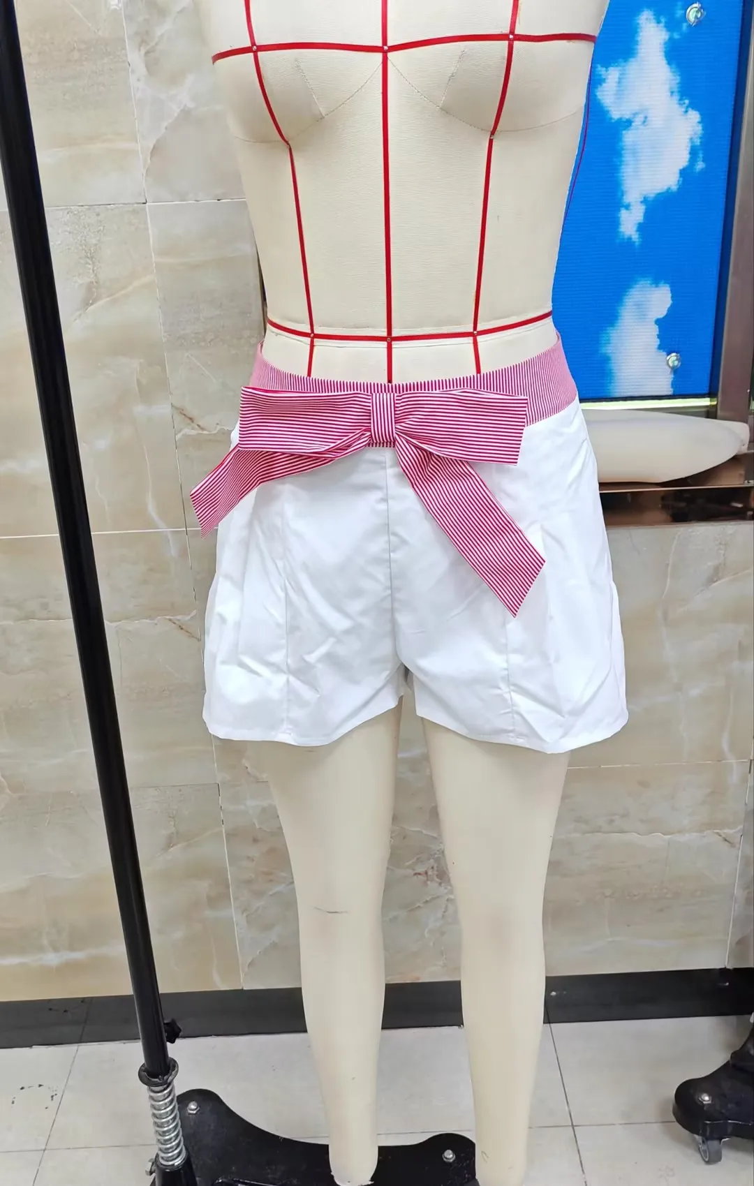 

﻿ Женские свободные шорты с модным бантом, декорированные бантом, с высокой талией, на молнии, мини-шорты для пляжа и повседневной носки