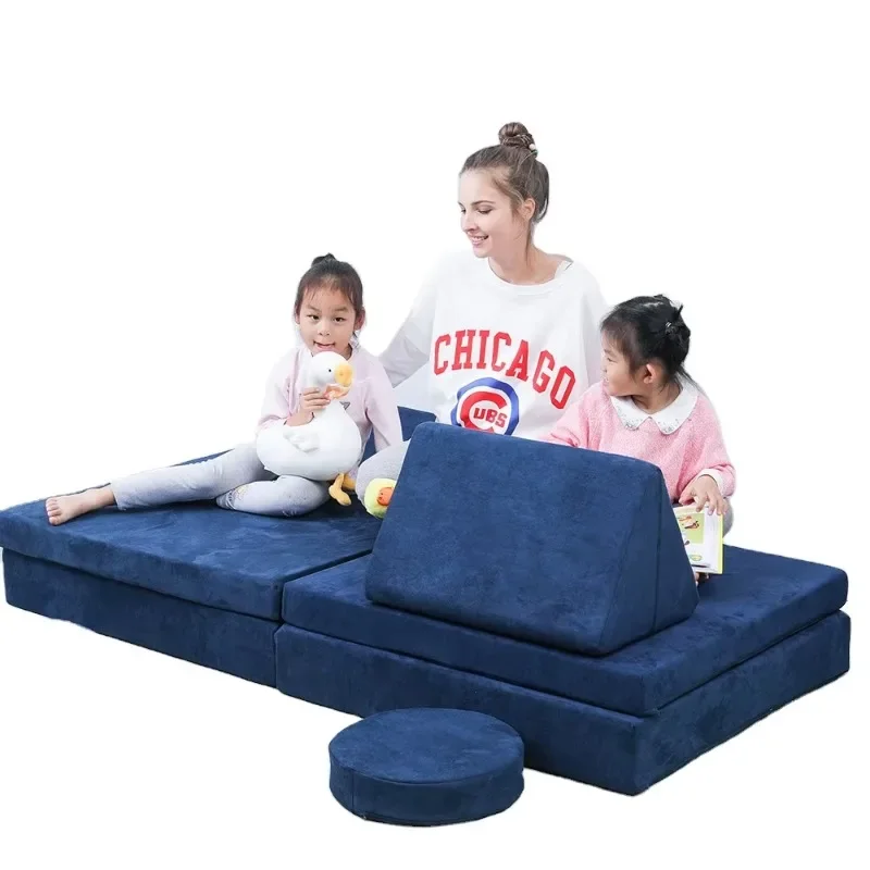 Foldable Soft Comfortable Plush Exercise Kids Sofa bed Creativity Multi-functional Children Couch Kids Play Couch