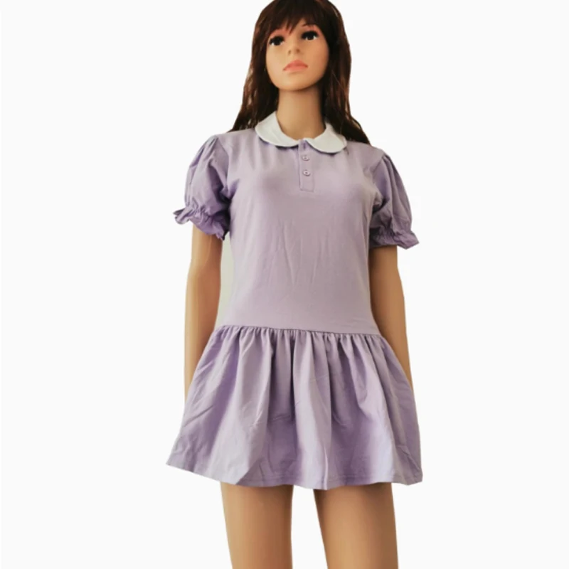 Light Purple Bodysuit With Skirt Adult Baby Onesie DDLG Clothes With Snaps Soft Comfortable Home Playsuits Onesie Dress