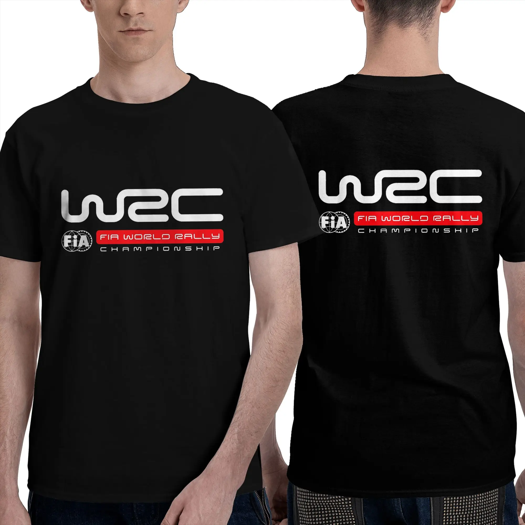 100% Cotton World Rally Championship WRC T-Shirt Men's Double Sided T Shirt Men Round Neck Summer Shirts Tops Oversized