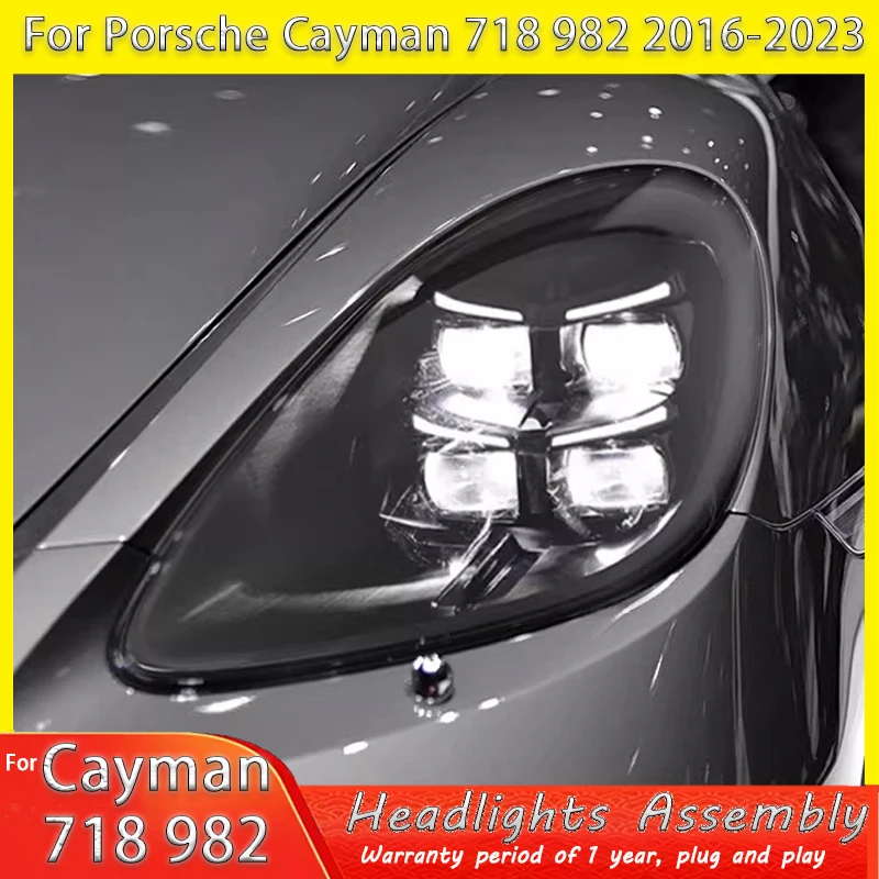Car For Porsche Cayman 718 982 Headlights 2016-2024 Upgrade Modified New DRL Dynamic Turn Signal LED light Auto Accessories
