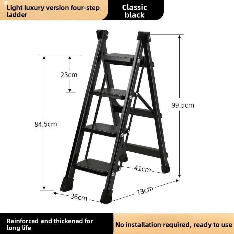 Lightweight Three Step Ladder Folding Home Use Easy Storage Compact Reachable Heights Multi Compact Folding Step Ladder Purpose
