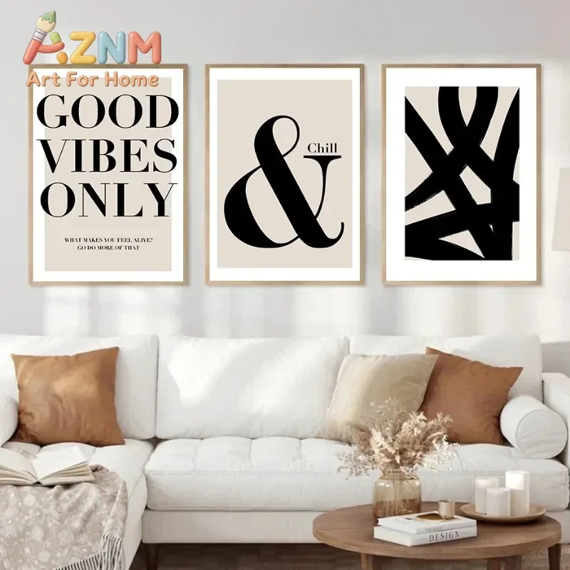 1pc frameless Home Quote Good Vibes Chaos Self Love Club Positive Affirmation Poster Canvas Painting Print Modern Kitchen Living