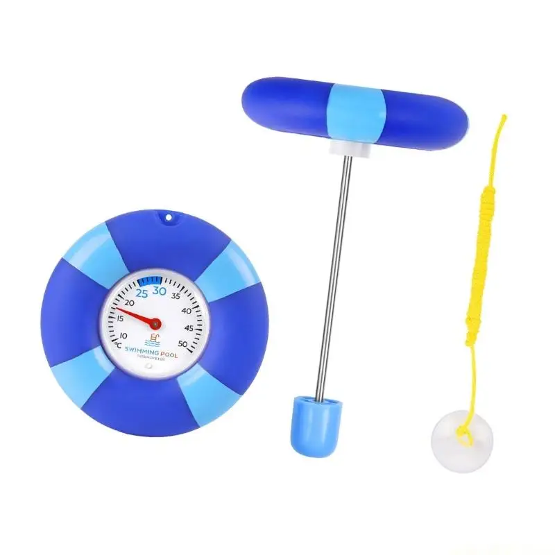QX2E Floating Pool Thermograph Guage with Analog Pointer and Probe for Water Checks