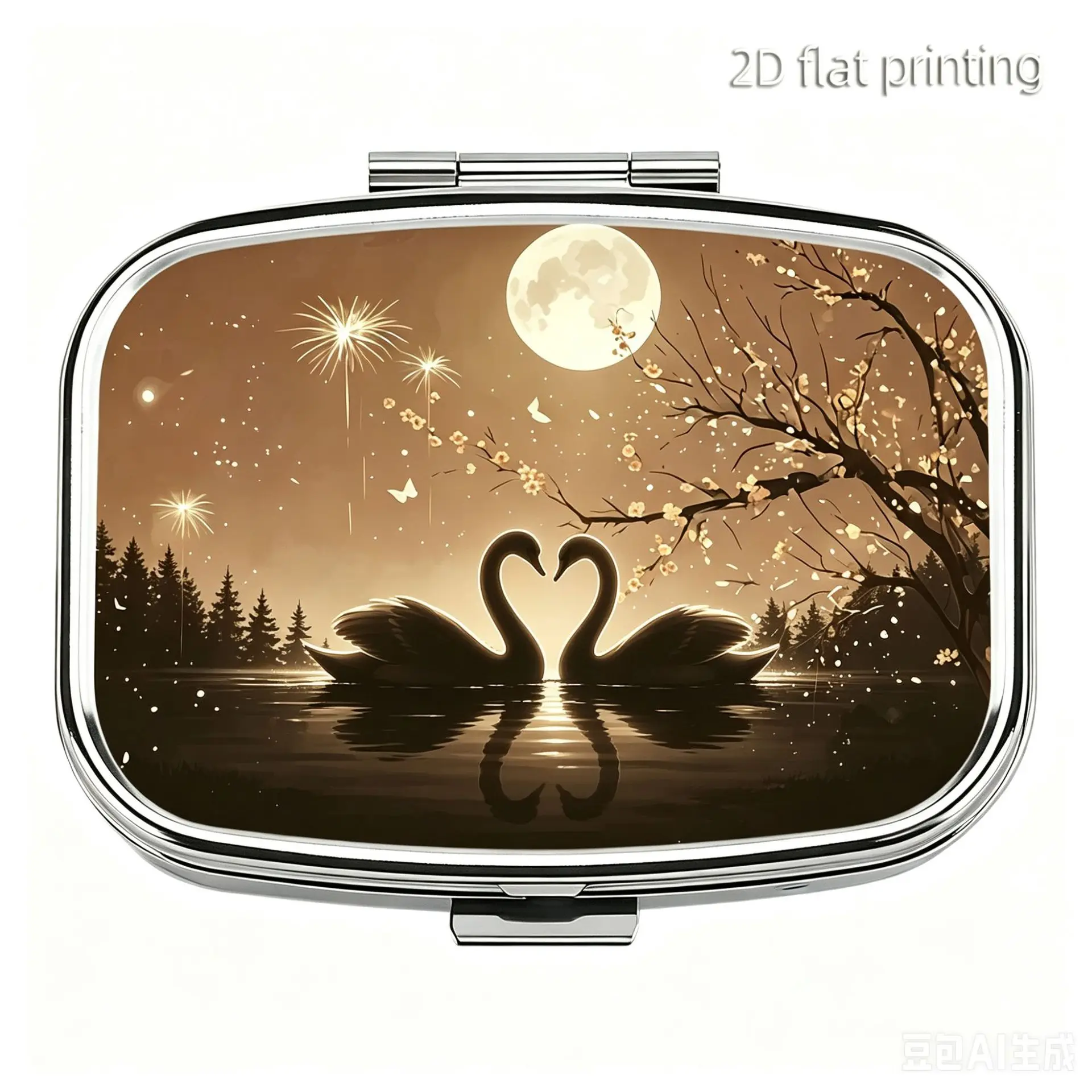 Metal Two-Compartment Portable Pill Box, Pocket-Sized Pill Organizer, Travel Medicine Storage Box, Mini Vitamin Box, Multifunctional Jewelry Gift Box