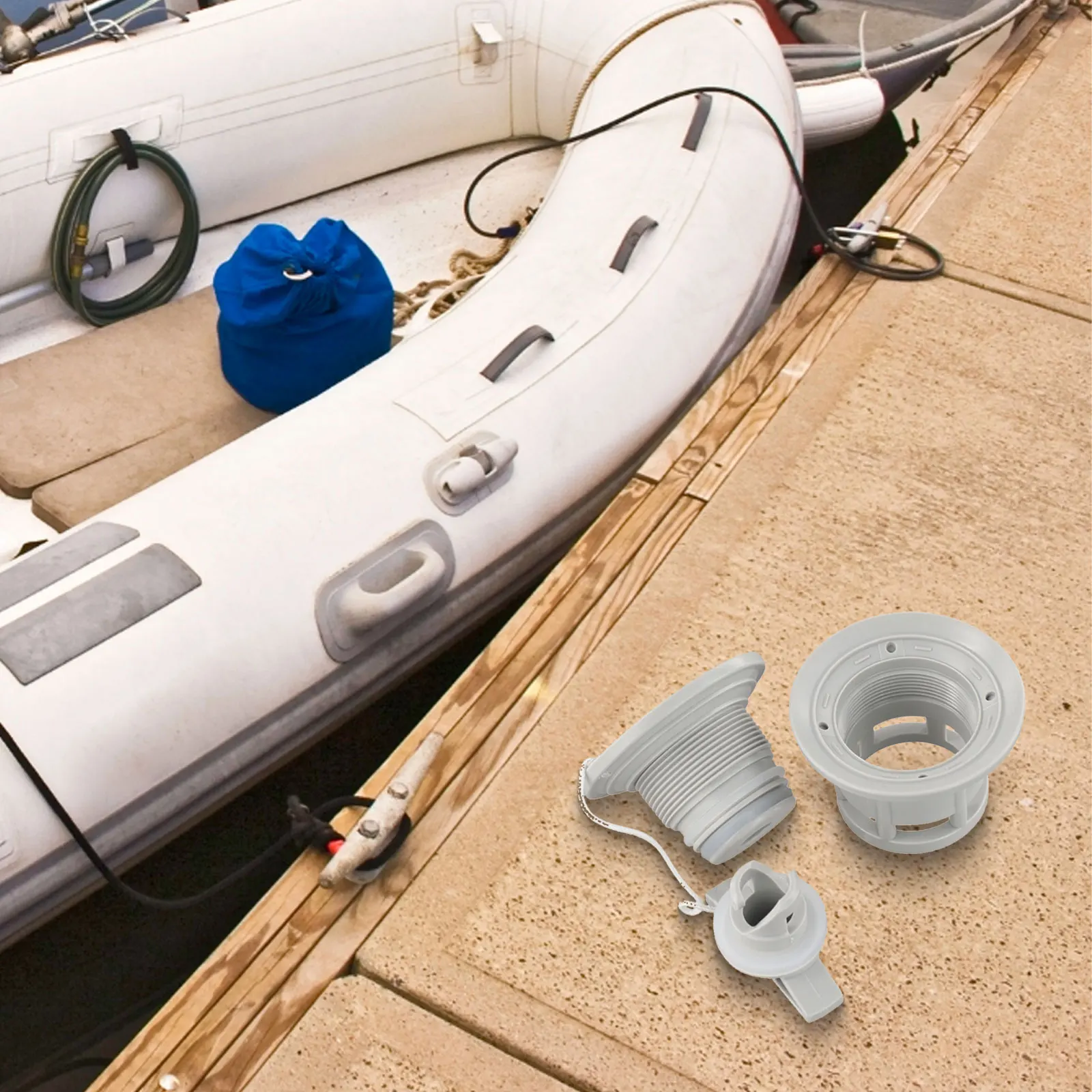 6-Hole Plastic Air Valve Adapter For Inflatable Boat Inflation Hose Connector Swimming Spa Parts