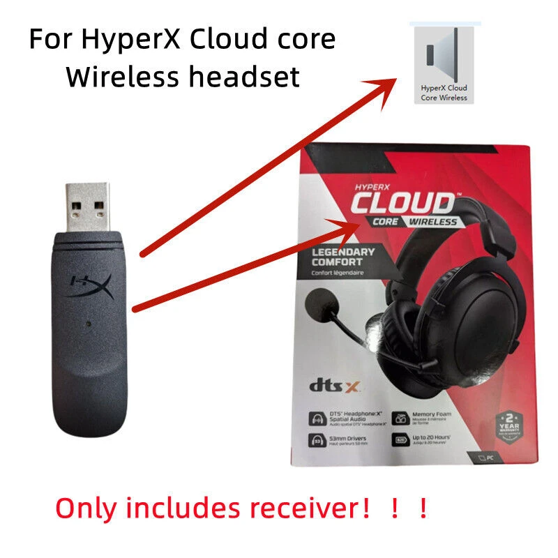 USB Dongle Receiver Adapter For HyperX Cloud core/cloud flight/Stinger Wireless Headset（Not compatible with Cloud II CL005WA）