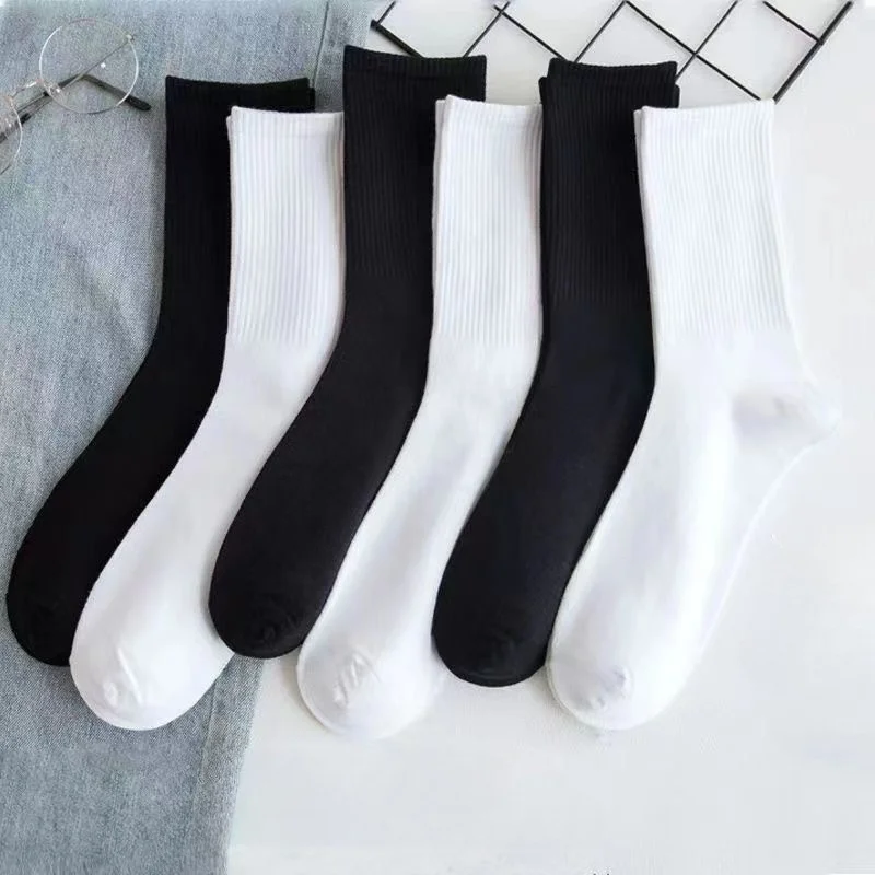 10 Pairs of Socks Men's and Women's Long Socks Mid-calf Socks Long Socks Black White Sports Socks  Hundred Models