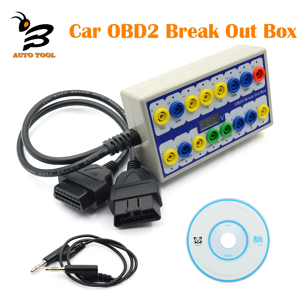 

Car OBD2 Break Out Box Pin Out Box Tester OBDII Protocol Diagnostic Connector Pinout Detector for Key Programming Chip Tuning