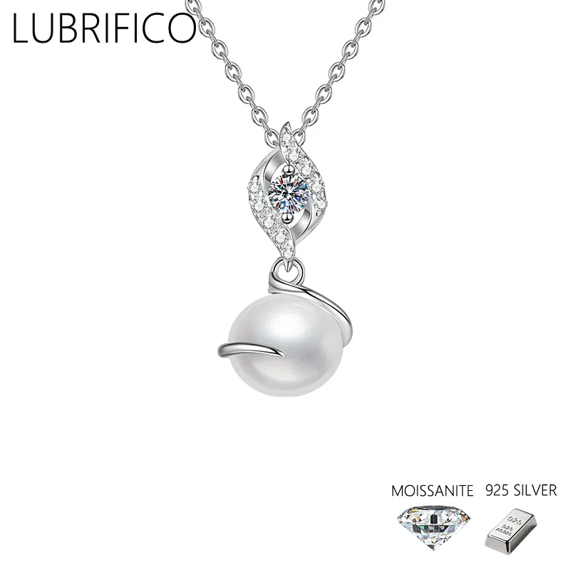 

Ожерелье с муассанитом цвета 1,0 карата D, стерлинговое серебро 925 пробы, лабораторный кулон с бриллиантами и жемчугом, женские подарки, свадебные ювелирные украшения, вечерние