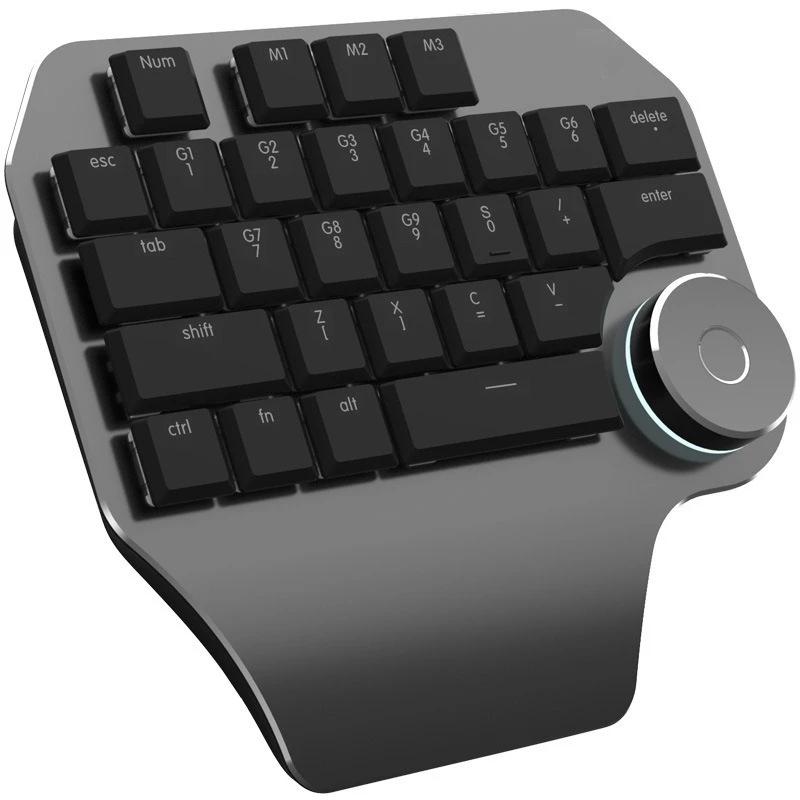 Single - Handed Flat Keyboard with Shortcuts & Voice Tool for CAD Designers