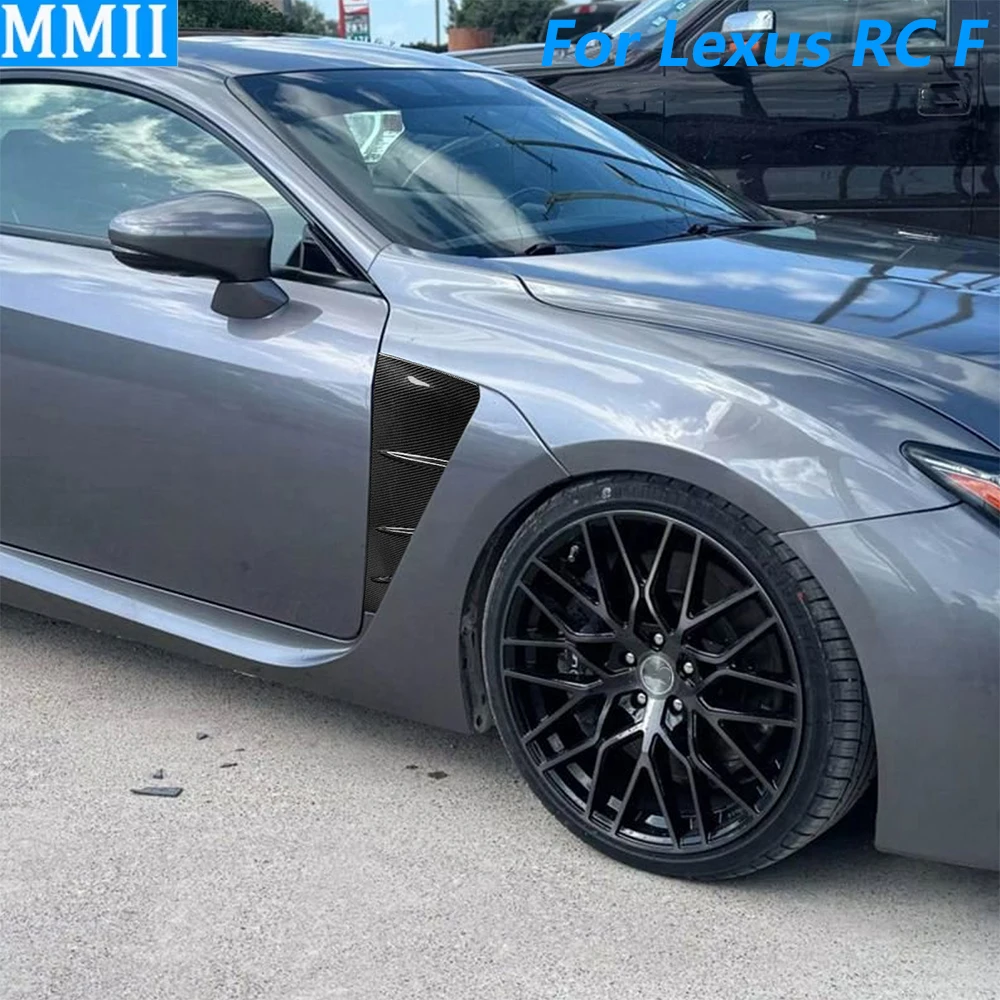 For Lexus RCF RC F Sport 2015-2018 Real Dry Carbon Fiber Front Bumper Fender Side Vent Cover Panel Car Accessories Modification