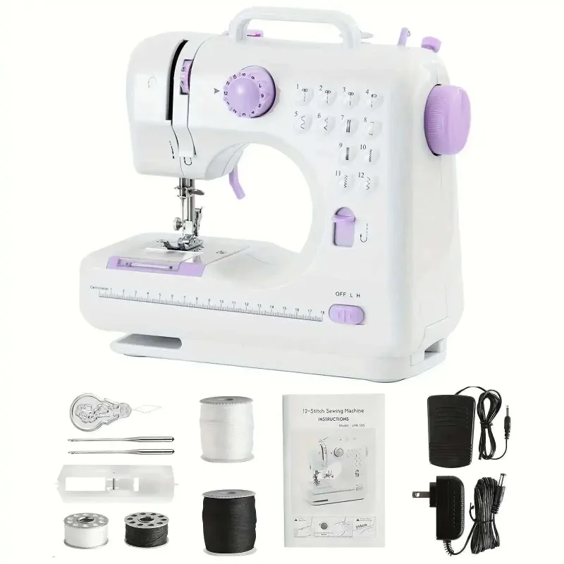New Portable Electric Sewing Machine Pro With 12 Stitches Patterns, Multifunctional Home Sewing Machine Parents sewing tools