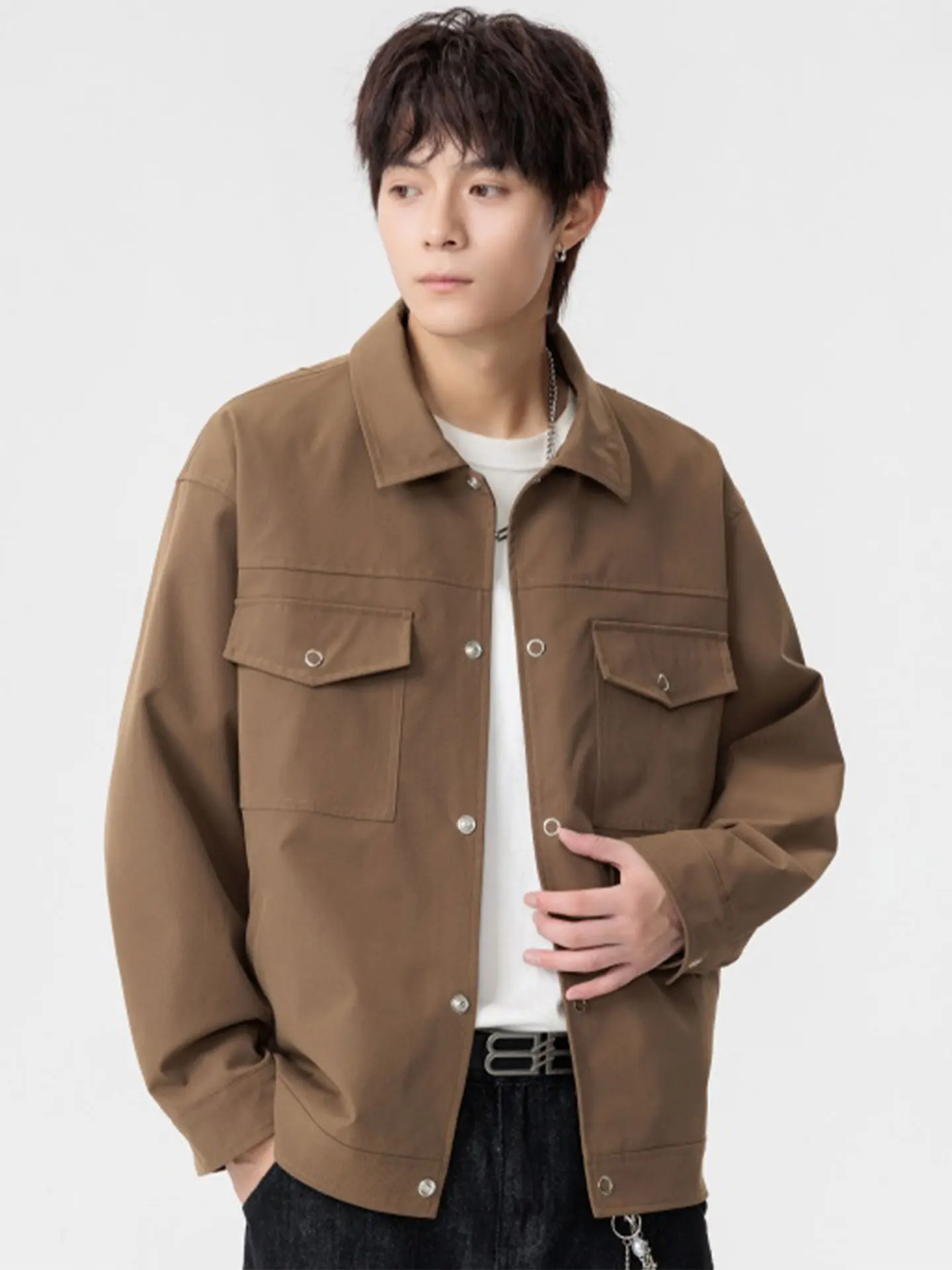 

TUCANO American Sle Men's Casual irt Jaet Loose Fit Turn-down Collar Workwear Trendy Brand Spring Autumn New Arrival